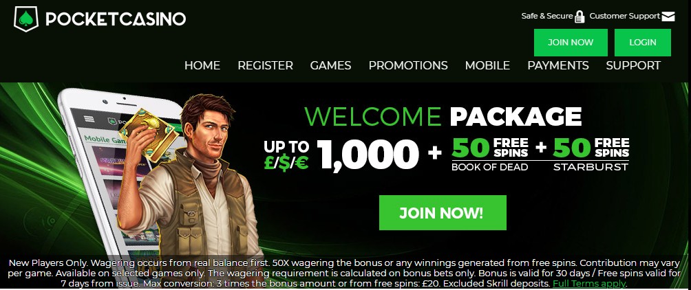 pocket casino website